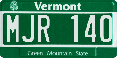 VT license plate MJR140