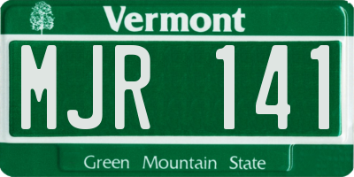VT license plate MJR141