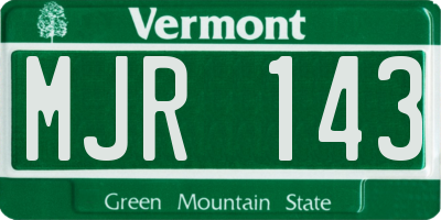 VT license plate MJR143