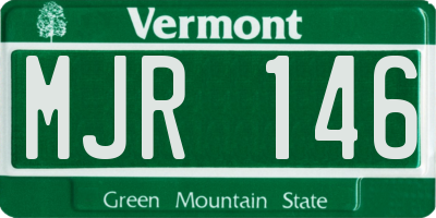 VT license plate MJR146