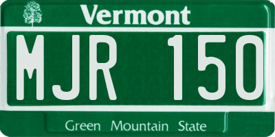 VT license plate MJR150