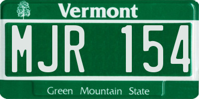 VT license plate MJR154
