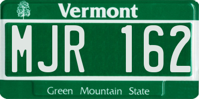VT license plate MJR162