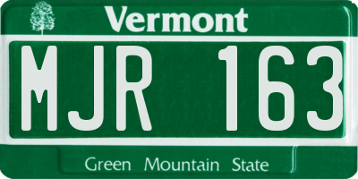 VT license plate MJR163