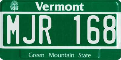 VT license plate MJR168