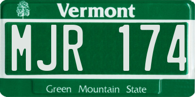 VT license plate MJR174