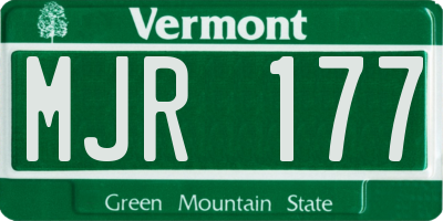 VT license plate MJR177