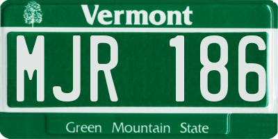 VT license plate MJR186
