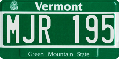 VT license plate MJR195