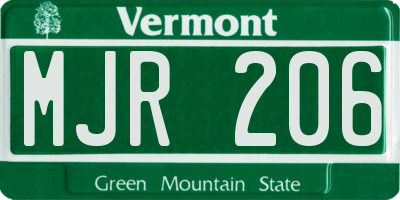 VT license plate MJR206