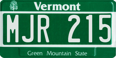 VT license plate MJR215