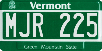 VT license plate MJR225