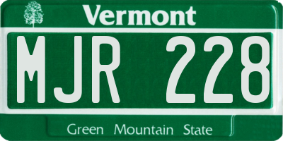 VT license plate MJR228