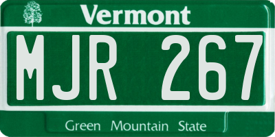 VT license plate MJR267