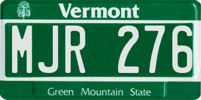 VT license plate MJR276