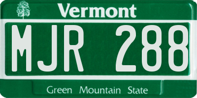 VT license plate MJR288