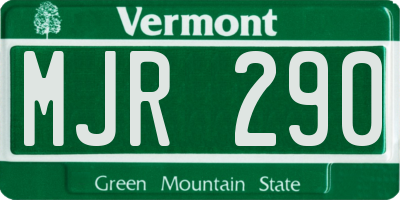 VT license plate MJR290