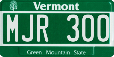 VT license plate MJR300