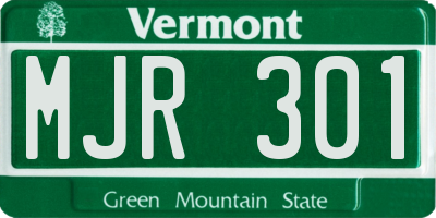 VT license plate MJR301