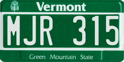 VT license plate MJR315