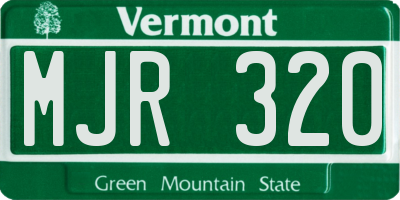 VT license plate MJR320