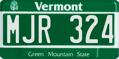 VT license plate MJR324