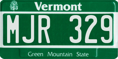 VT license plate MJR329