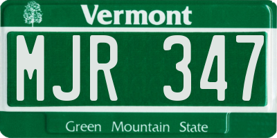 VT license plate MJR347