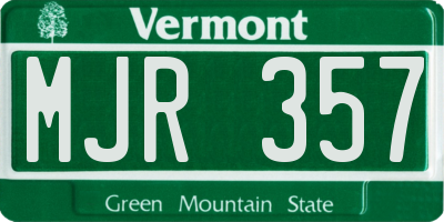 VT license plate MJR357