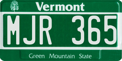 VT license plate MJR365