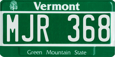 VT license plate MJR368
