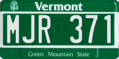 VT license plate MJR371