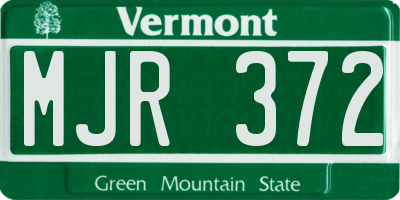 VT license plate MJR372