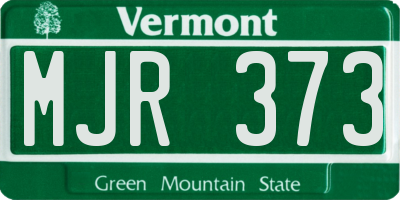 VT license plate MJR373