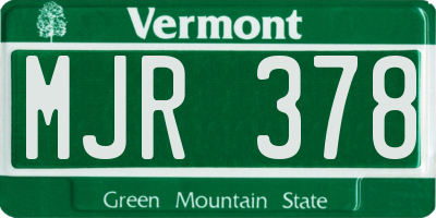 VT license plate MJR378