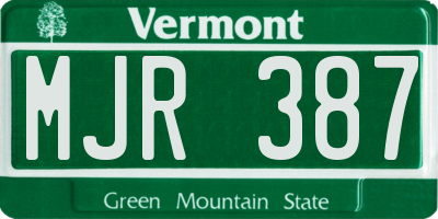 VT license plate MJR387