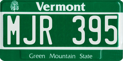 VT license plate MJR395