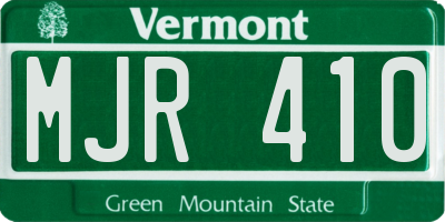 VT license plate MJR410