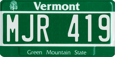 VT license plate MJR419