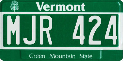 VT license plate MJR424