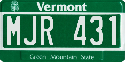 VT license plate MJR431
