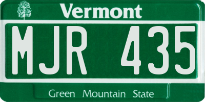 VT license plate MJR435
