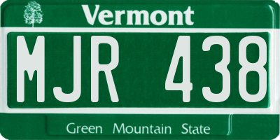 VT license plate MJR438