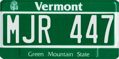 VT license plate MJR447
