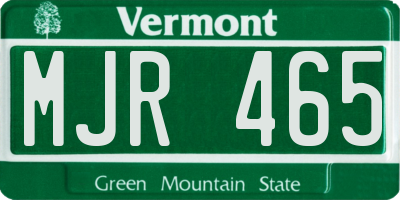 VT license plate MJR465