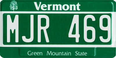 VT license plate MJR469