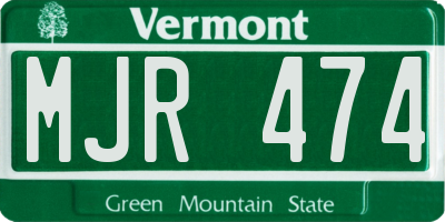 VT license plate MJR474