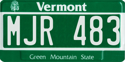 VT license plate MJR483