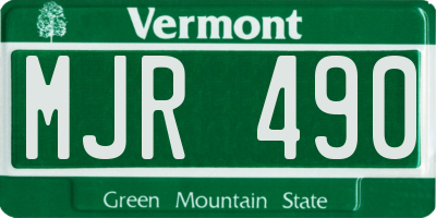 VT license plate MJR490