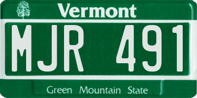 VT license plate MJR491